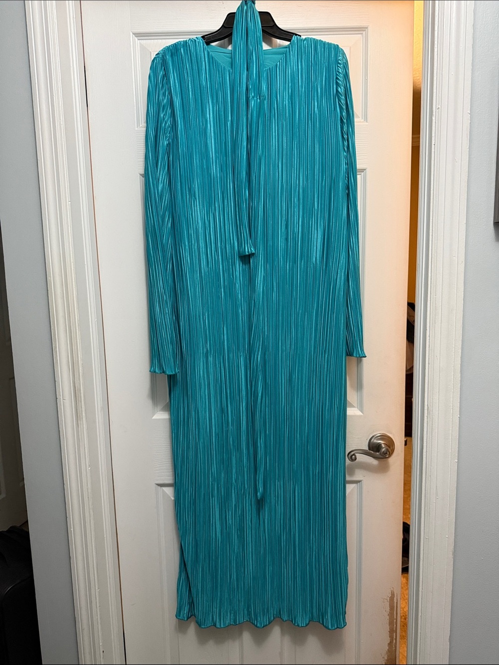 SHEIN Teal Pleated Maxi Dress